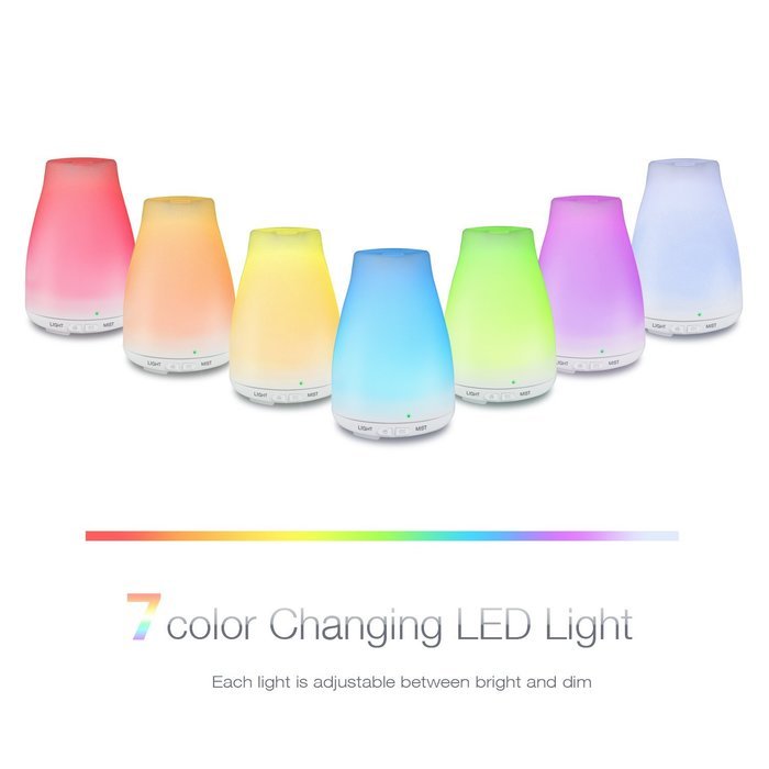 Upgrade Essential Oil Diffuser, GREEN JUNGLE 7 Color LED lights 100 mL Ultrasonic Portable Aromatherapy Cool Mist... N3