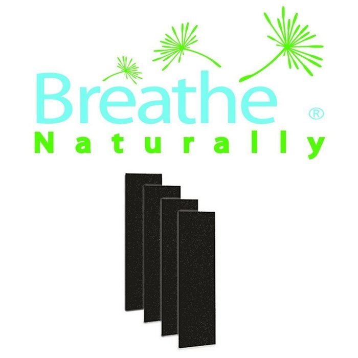 Breathe Naturally&reg; Carbon Activated PreFilter 4-pack for use with the GermGuardian FLT4825 HEPA Filter, AC4800...