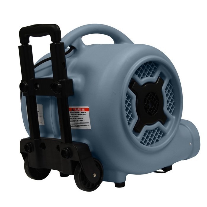 XPOWER P-830H 1-HP 1600-CFM 3 Speed Professional Air Mover with Telescopic Handle and Wheels, 8.5-Amp N8