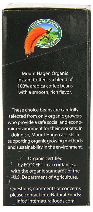 Mount Hagen Organic Instant Regular Coffee, 25 Count Single Serve packet Net wt 1.76 oz (50g) N9