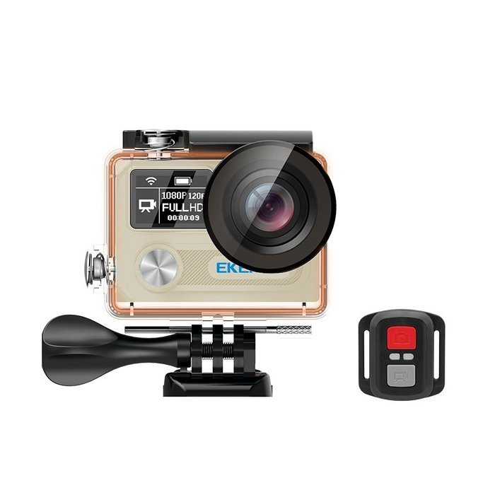 EKEN H8R Wifi Waterproof Action Camera (Silver) + Sony IMX Sensor + Dual Screen + 170 Degree + 2.4G Remote