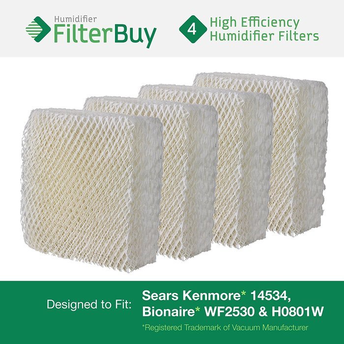 4 - Sears Kenmore 14534, Bionaire WF2530 & H0801W Humidifier Wick Filters. Designed by FilterBuy to fit Bionaire...