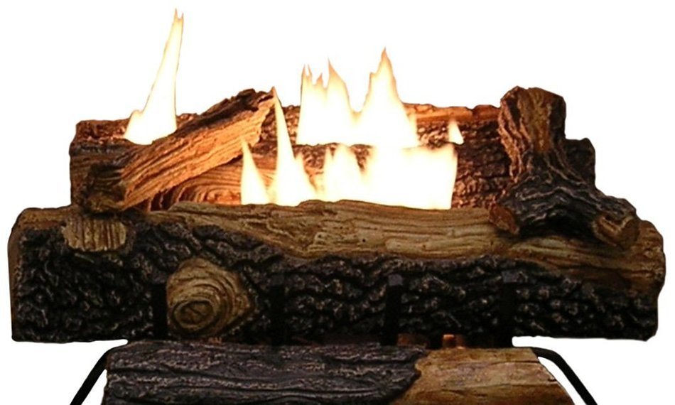 Sure Heat Mountain Vernon Oak Vent Free Dual Burner Log Set for Liquid Propane Fueled Fireplace, 18-Inch