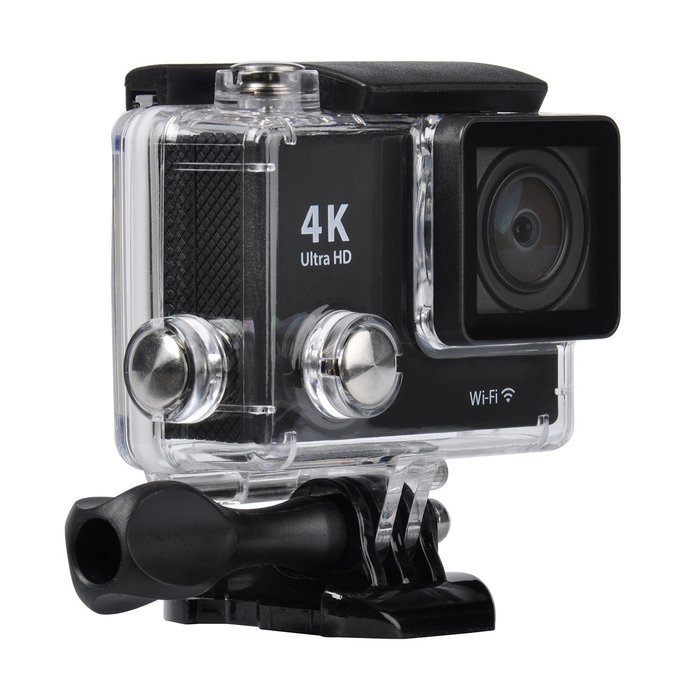 YELIN Wifi Action Camera (Silver) 4K25, 1080p60 170 Degree Lens +Extra 1 Batteries N2