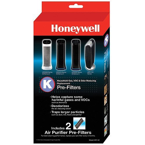 2 Pack Household Odor and Gas Reducing K Pre-Filter, Traps Dust, Lint & Fur