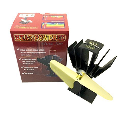 Eco Friendly Heat Powered Wood Stove Fan Same As Caframo Alcona Ecofan - Gold