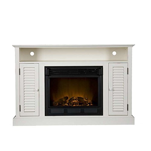 Genevieve Antique White Media Tv Stand Electric Fireplace up to 50" N9