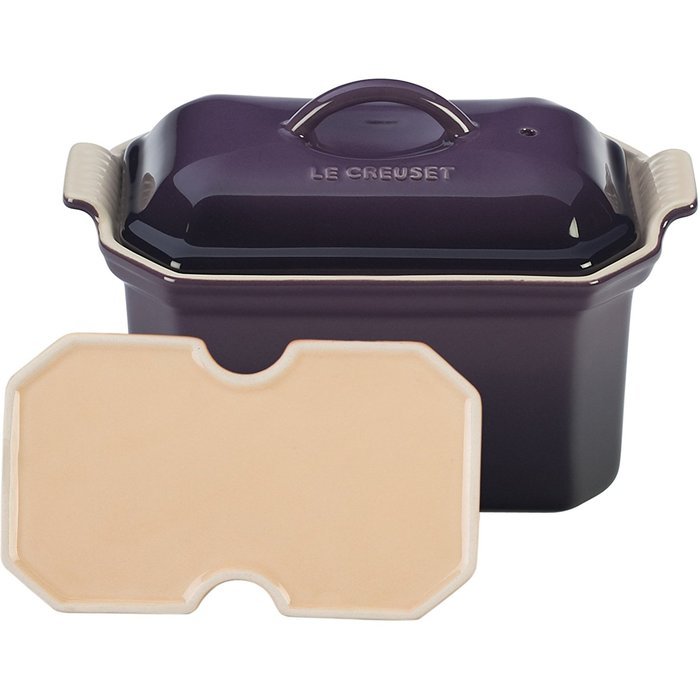 Le Creuset Heritage Stoneware 3/4-Quart Pate Terrine with Press, Cassis