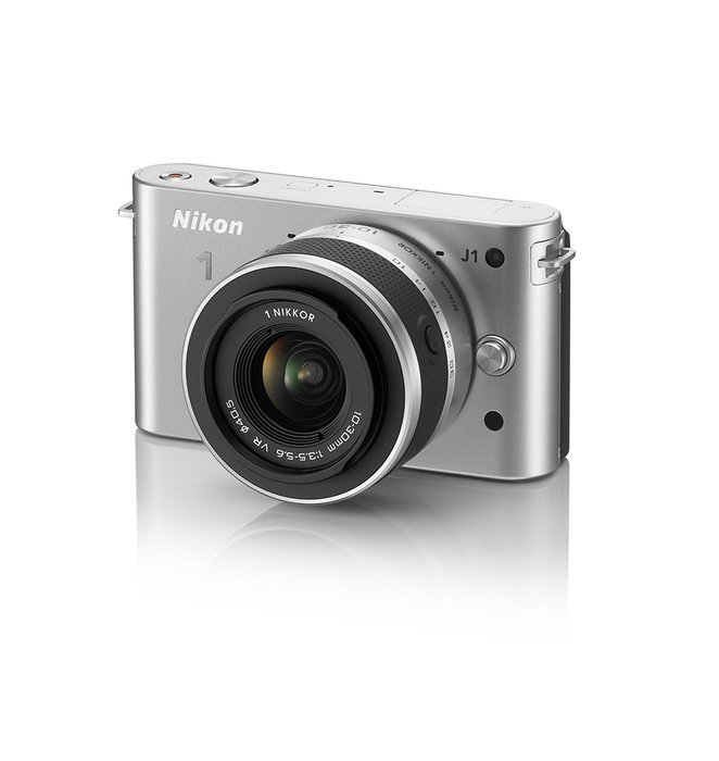 Nikon 1 J1 10.1 MP HD Digital Camera System with 10-30mm VR 1 NIKKOR Lens, 8 GB SD Card, and Case (White) N7