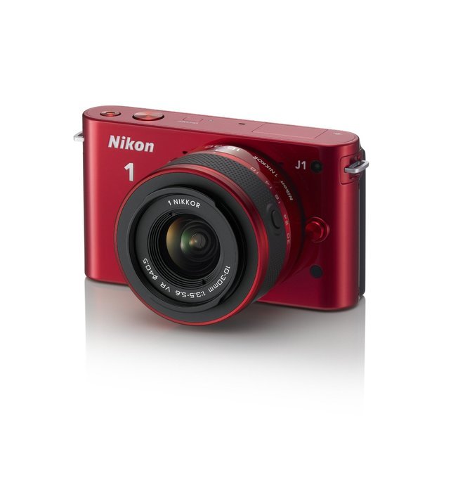 Nikon 1 J1 10.1 MP HD Digital Camera System with 10-30mm VR 1 NIKKOR Lens, 8 GB SD Card, and Case (White) N10