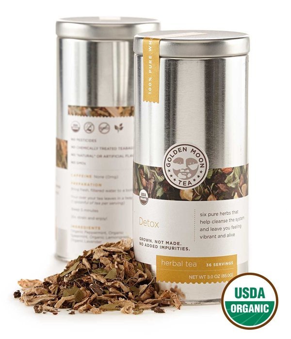 Golden Moon Tea - Madagascar Vanilla Tea - Organic - Loose Leaf - Non GMO - 2.5oz Tin - 30 Servings N30