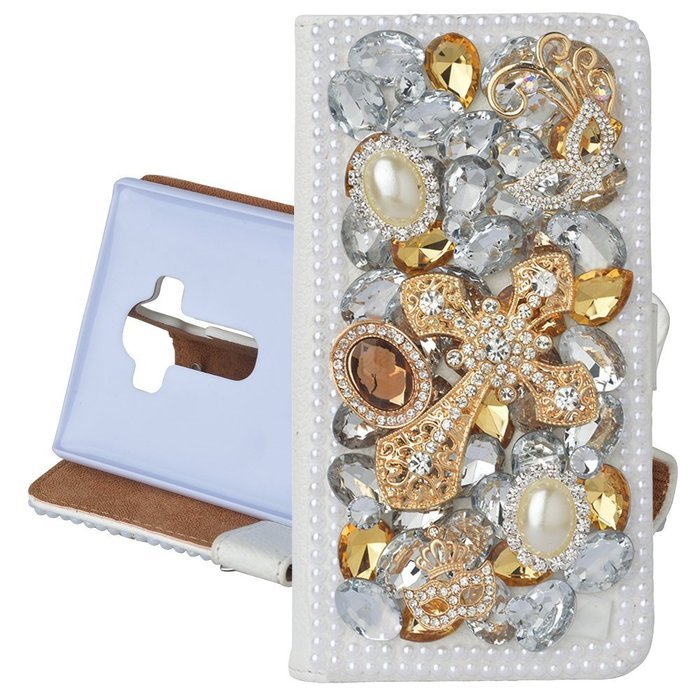 Note 5 Case, Galaxy Note 5 Case,Yaheeda Premium PU Leather [3D Metal Accessory ] Bling Diamond Crystal [Card Slot... N23