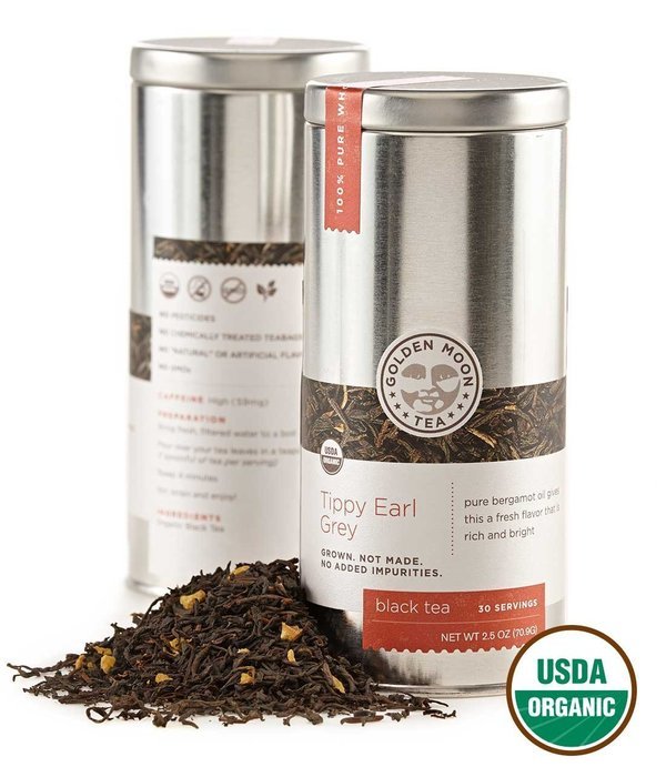 Golden Moon Tea - Madagascar Vanilla Tea - Organic - Loose Leaf - Non GMO - 2.5oz Tin - 30 Servings N31