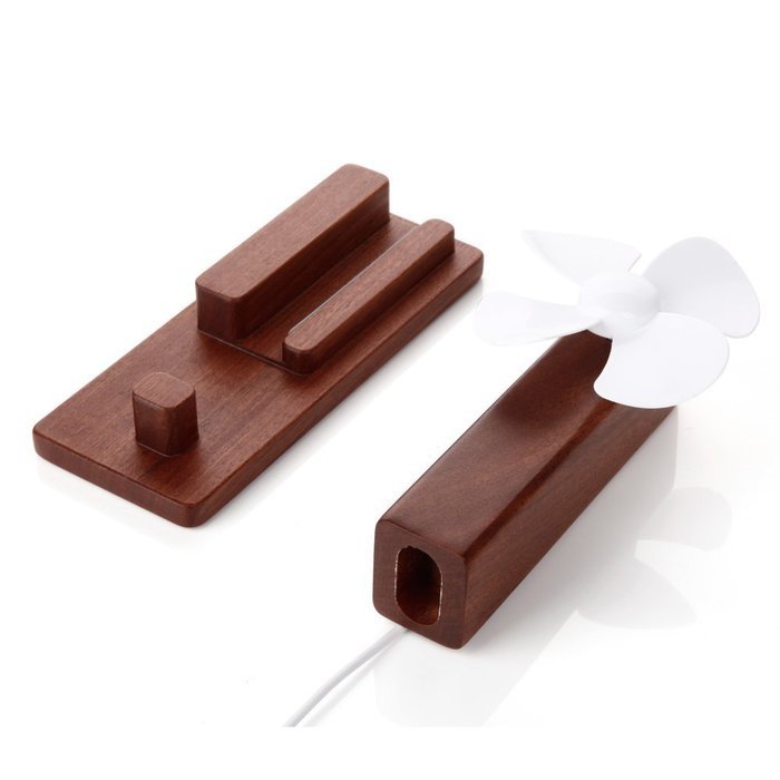 InaRock Wooden Desktop Cell Phone Holder Docking Stand and Mini USB Powered Table Desk Personal Fan with Fan Control... N7