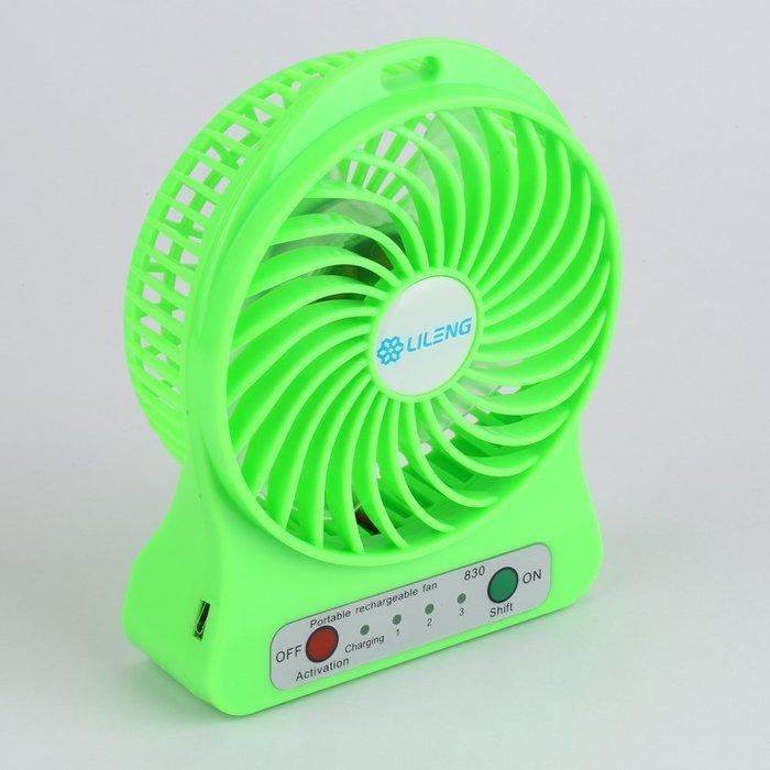ER CHEN Portable Mini USB Fan 4-inch Vanes 3 Speeds Rechargeable Desktop Fan Battery/ USB Powered (White) N8