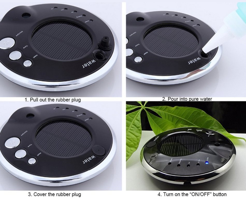 Deli Solar Car Air Purifier, Negative Anion Humidifier, USB Rechargeable Ozone Ionizer, Car Air Freshener Oxygen... N4