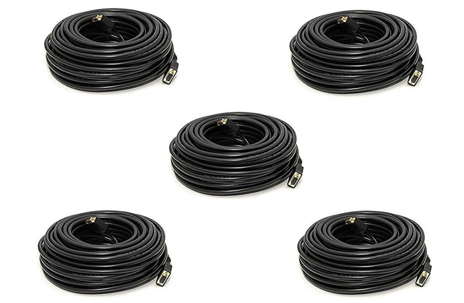 C&E 1 Pack, 25 Feet, VGA Male to Male Black, with ferrites Black, CNE503394