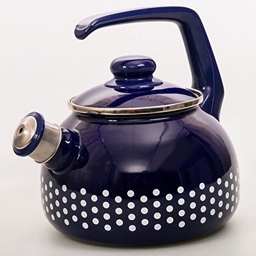Sweet Pea Enamel Kettle. 2.1-qt. Dark Blue