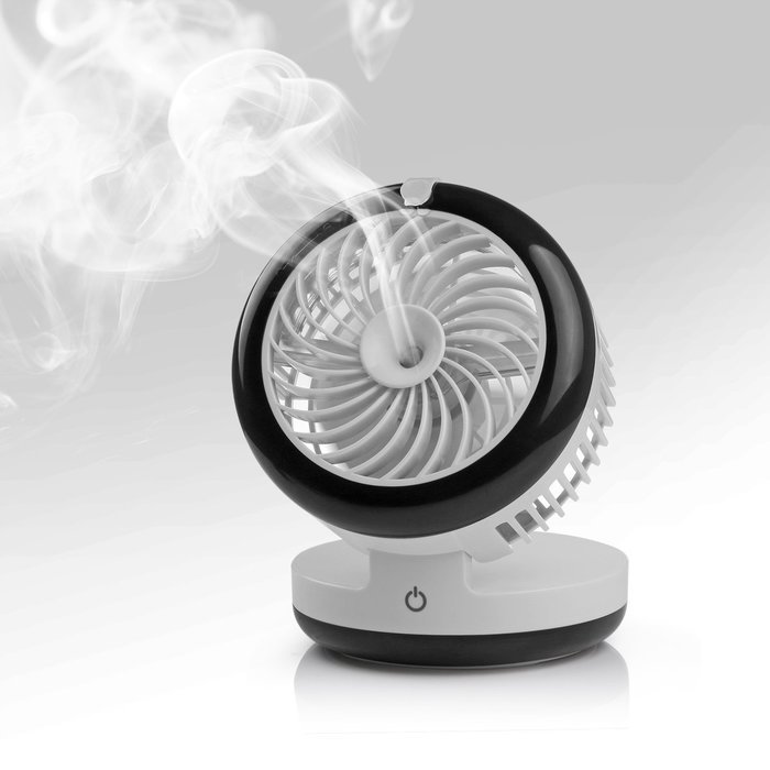 Pojazia Mini USB Output Electric Fan Rechargeable Humidifier Misting Fan (Pink) N14