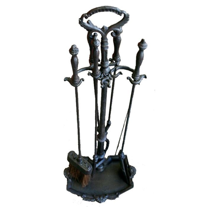 NACH Cast Iron 4-Piece Fireplace Tools with Stand