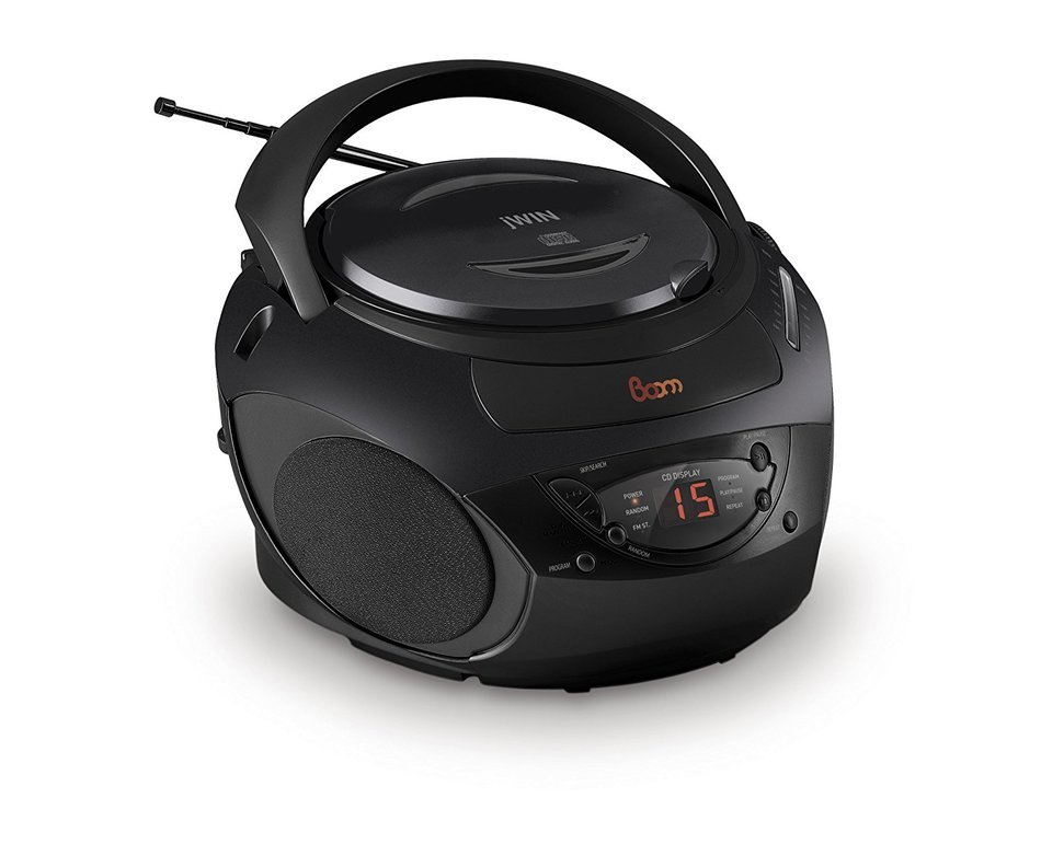 Jwin JxCD424Blk Portable CD/Radio Boombox with Input
