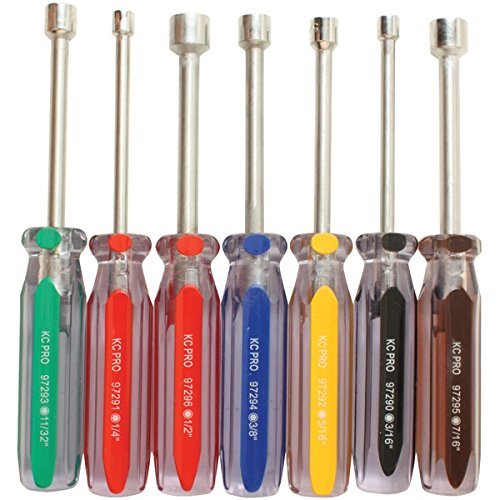 New KC PROFESSIONAL 97297 7-Piece Hollow-Shaft Nut Driver Set