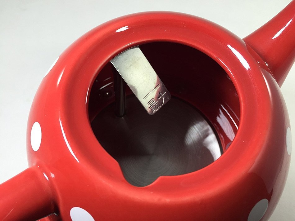 Fixture Displays Ceramic Electric Kettle with Red White Polka Dots 13581 N3