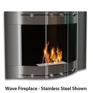 V-101A W 9800 BTU Bioethanol Liquid Fuel Fireplace: Wave N3
