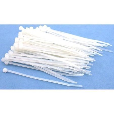 100 White Nylon Cable Zip Ties Self Locking 2.5mm x 4 by mod/smart