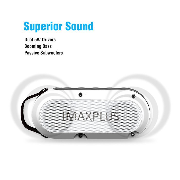IMAXPLUS Outdoor Wireless Bluetooth Speakers 4.1 with Waterproof IPX6,12 Hours Playtime,TF Card Play and Hands-Free... N6