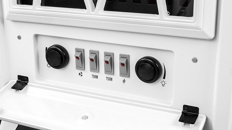 AKDY 16" Retro-Style Floor Freestanding Vintage Electric Stove Heater Fireplace AK-ND-18D2P (Pure White) N16