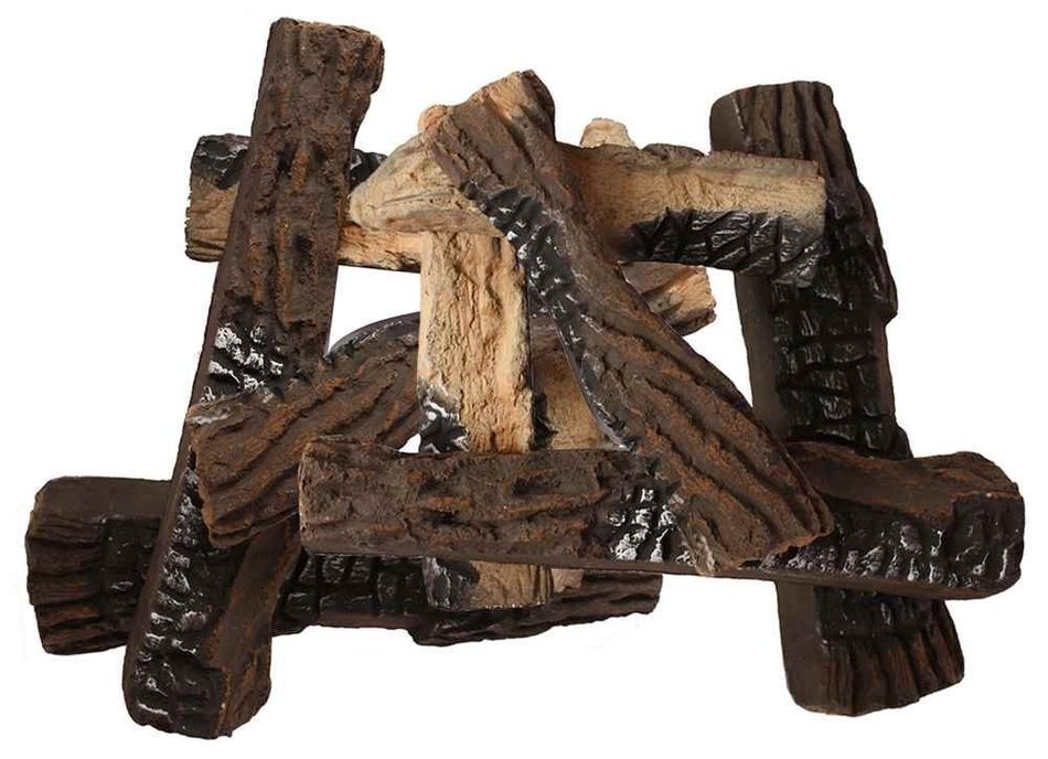 10-Pc Fireplace Log Set