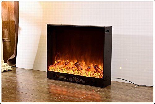 Fireplace Electric Embedded Insert Heater Glass Flame Remote Control