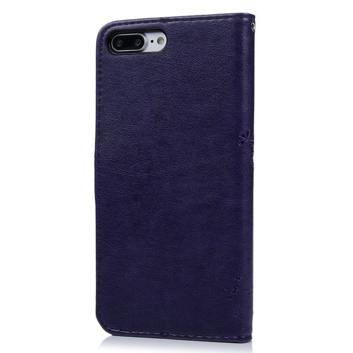 iPhone 7 Plus Case (5.5 inch) - Wallet Flip Folio Stand Case Embossed Flower Tree PU Leather Case Shockproof Soft... N68