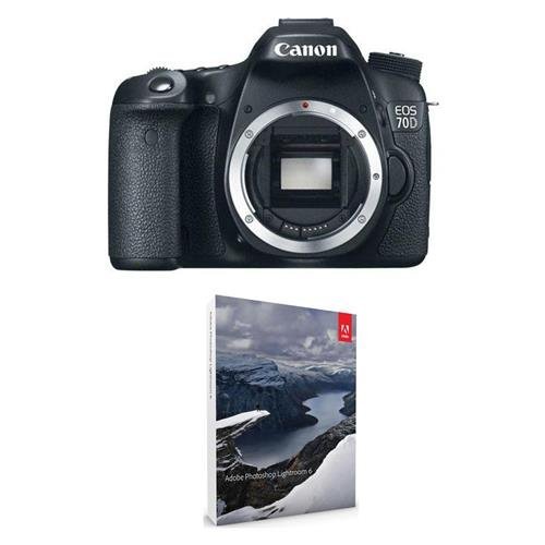 Canon EOS 70D DSLR Camera Body -Black w/Adobe Photoshop Lightroom 6 #8469B002