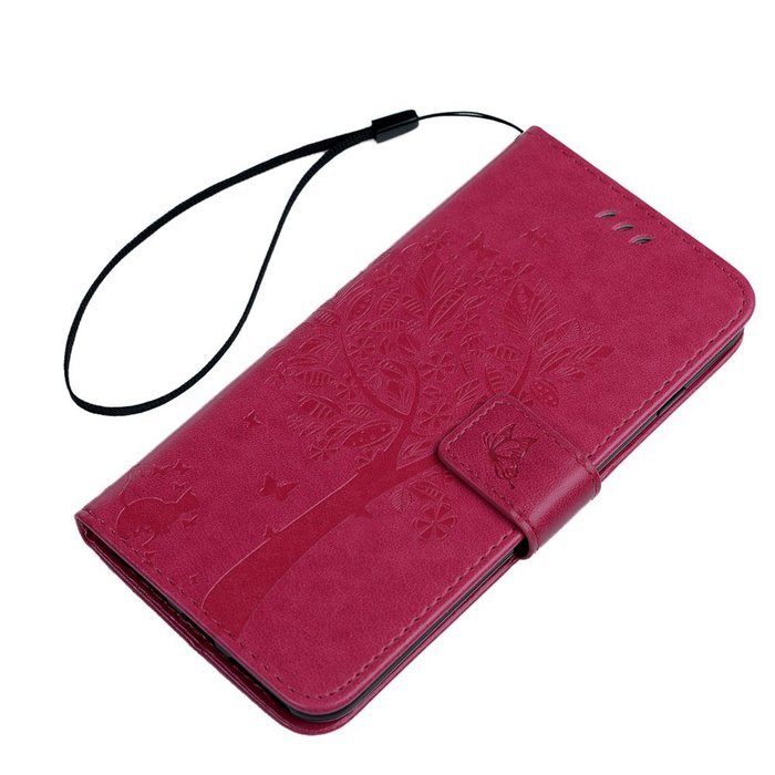 iPhone 7 Plus Case (5.5 inch) - Wallet Flip Folio Stand Case Embossed Flower Tree PU Leather Case Shockproof Soft... N74