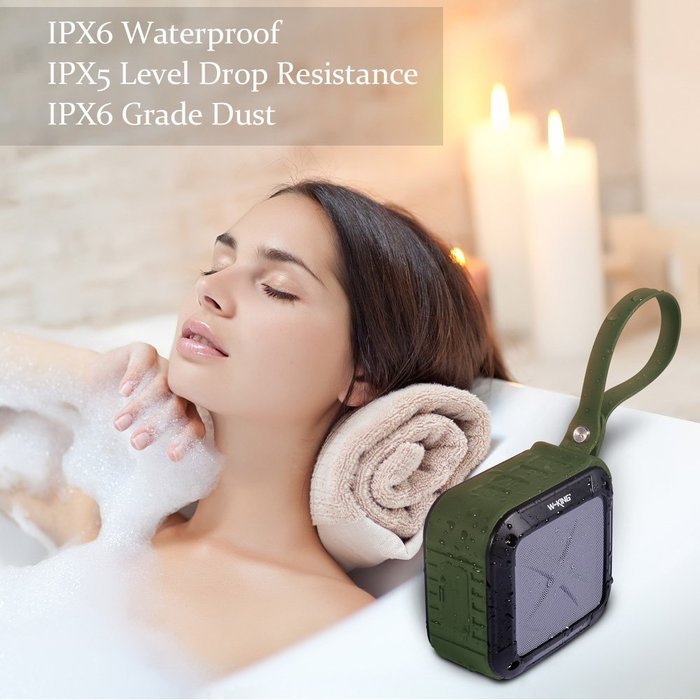 Evershop Portable Outdoor Bluetooth Speaker,Shower Waterproof Wireless Speaker with 10 hours Battery Life for... N6