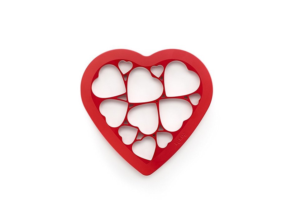 Lekue Cookie Cutter Puzzle, Hearts, Red N6