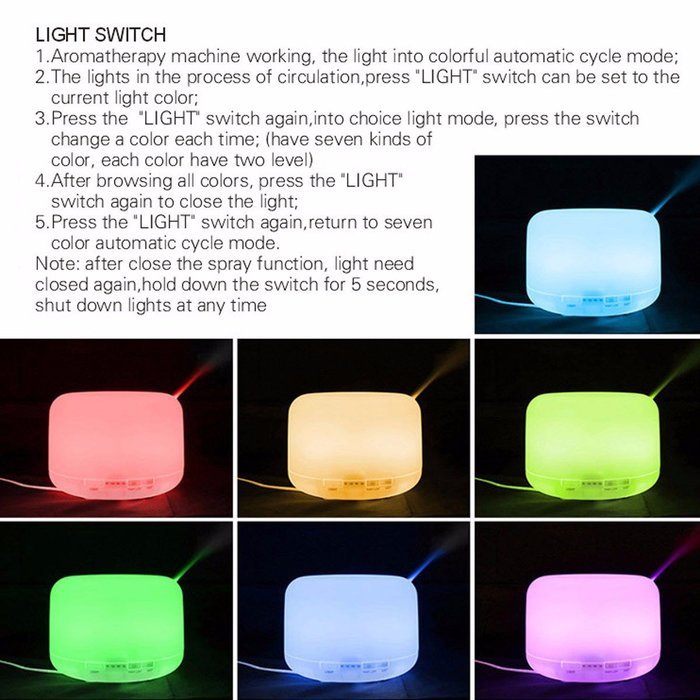 Aroma Diffuser,EIVOTOR 300ml Aromatherapy,Essential Oil Diffuser,Portable Ultrasonic Aroma Humidifier with 7 Color... N4