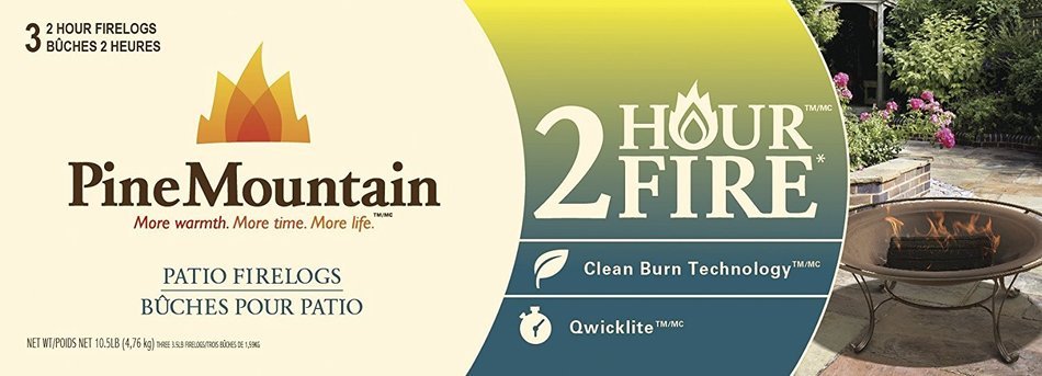 Pine Mountain Patio Firelog, 2-Hour Burn Time (Pack of 3). N3