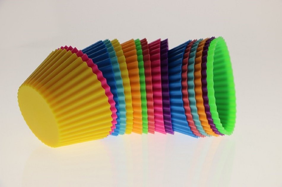SZYCDAVID Silicone Baking Muffin Cup Cupcake Liners Molds dessert plate/cake pop maker 12 Piece/SET。 N2
