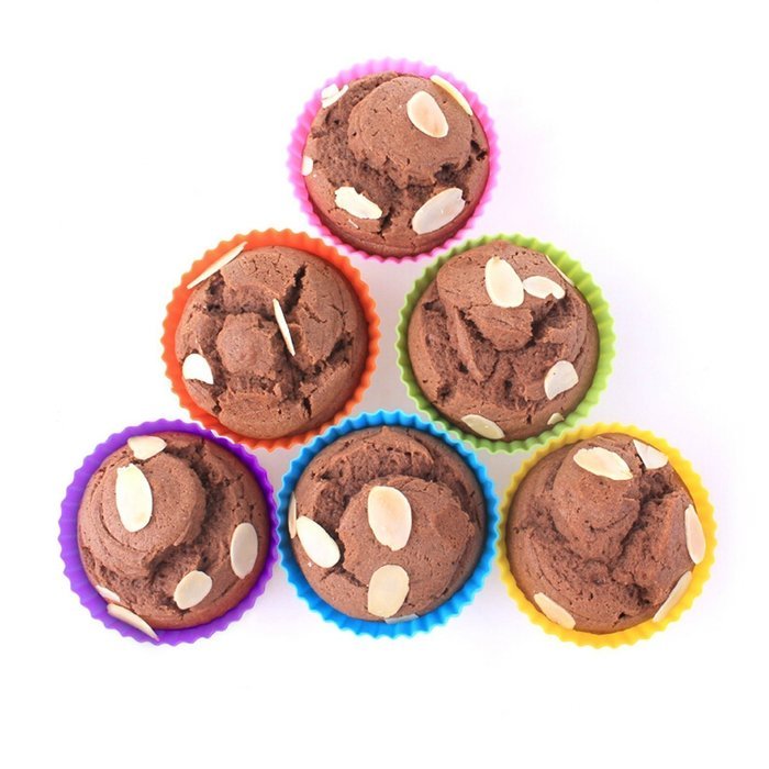 SZYCDAVID Silicone Baking Muffin Cup Cupcake Liners Molds dessert plate/cake pop maker 12 Piece/SET。 N3