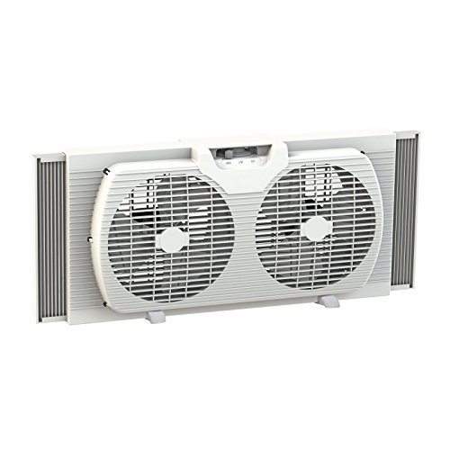 Dual Blade 9-Inch Twin Window Fan with Cover Portable Reversible ...