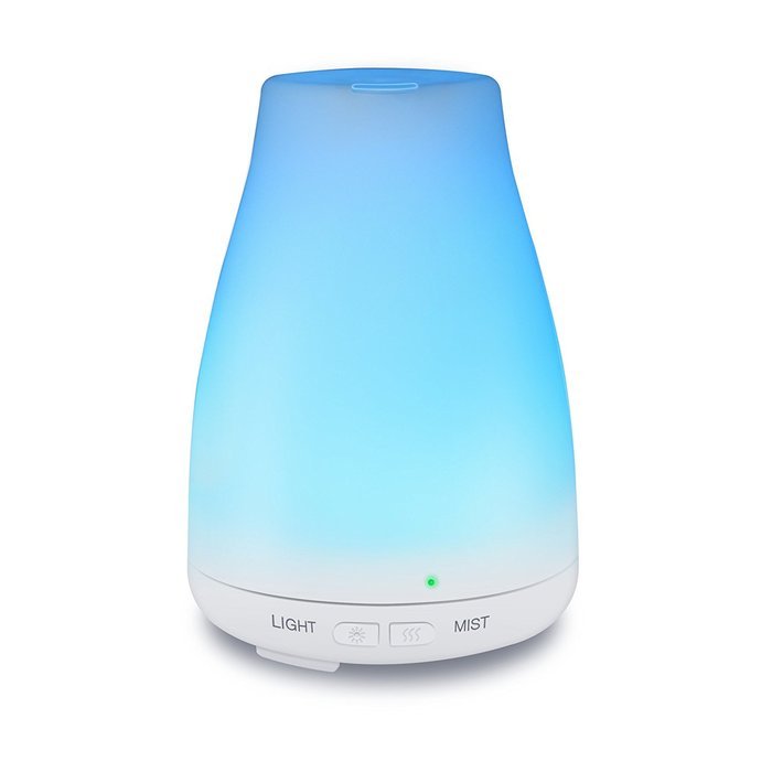Upgrade Essential Oil Diffuser, GREEN JUNGLE 7 Color LED lights 100 mL Ultrasonic Portable Aromatherapy Cool Mist... N5