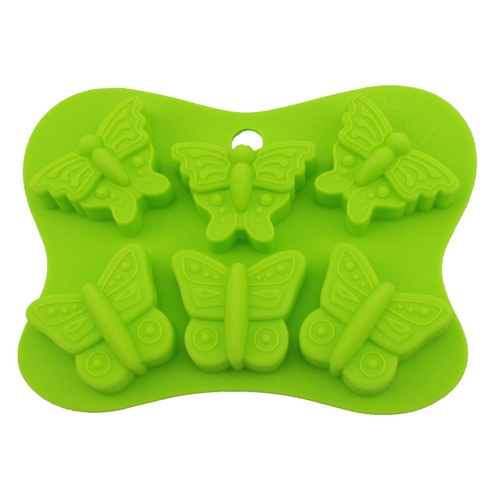 Fondant Molds,6 Butterfly Silicone Cake Baking Mold Nonstick Flower