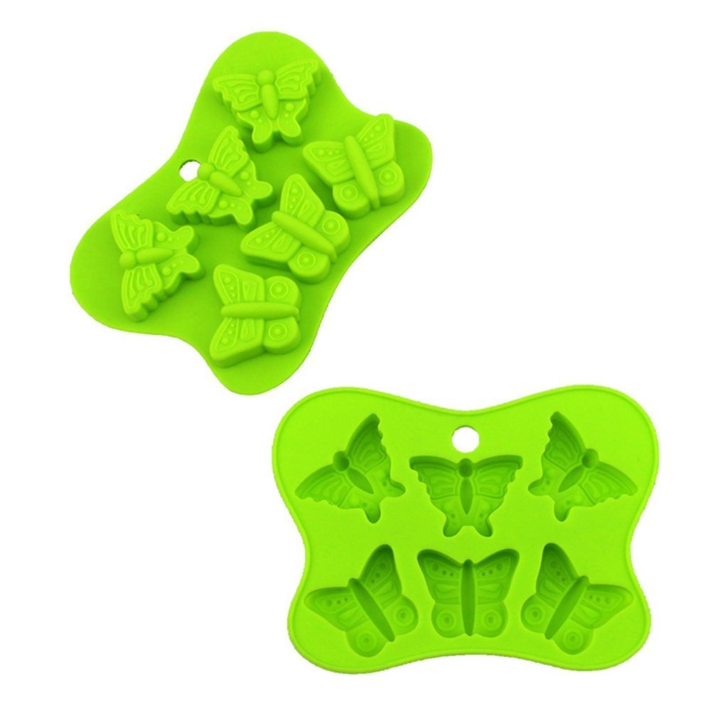 Fondant Molds,6 Butterfly Silicone Cake Baking Mold Nonstick Flower