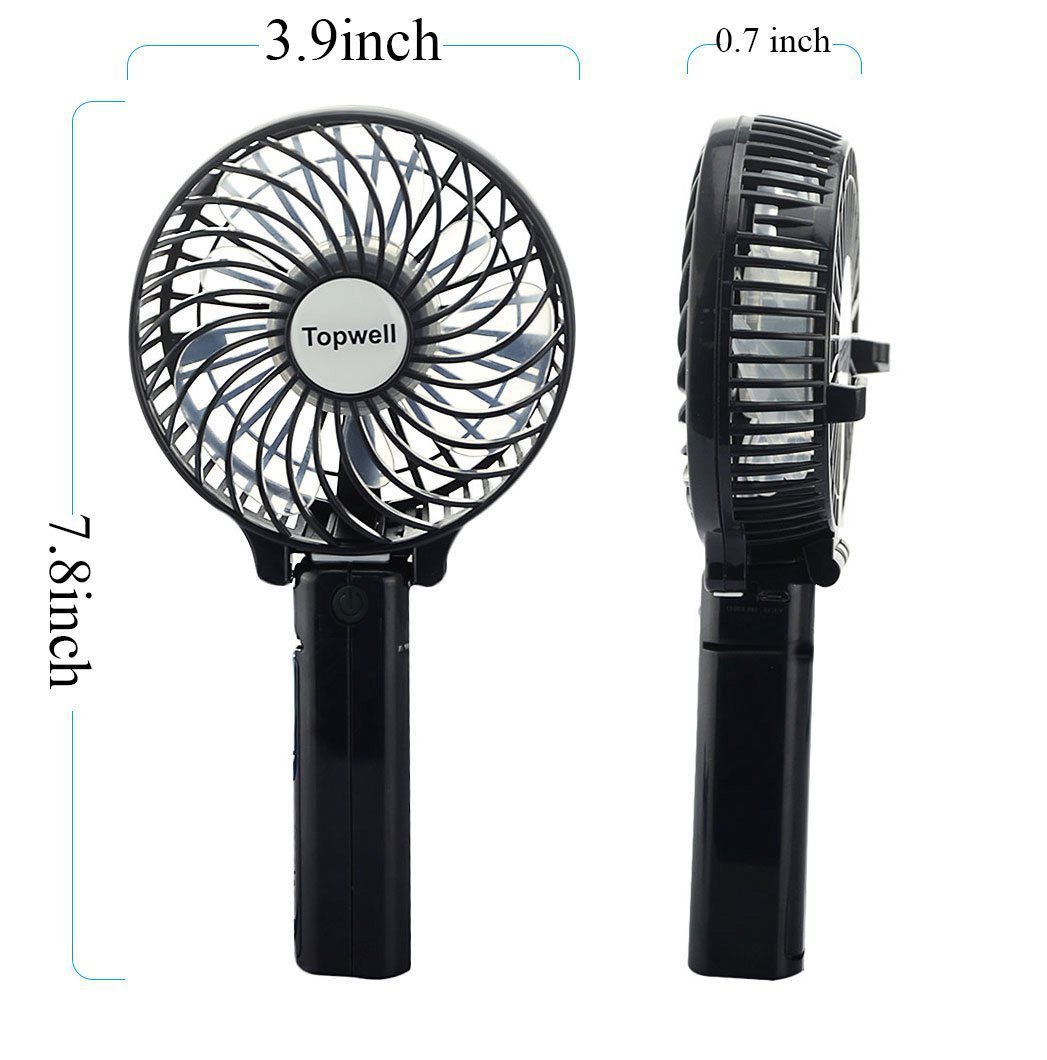 Topwell® Rechargeable Fans Portable Handheld Fan Battery Operated ...