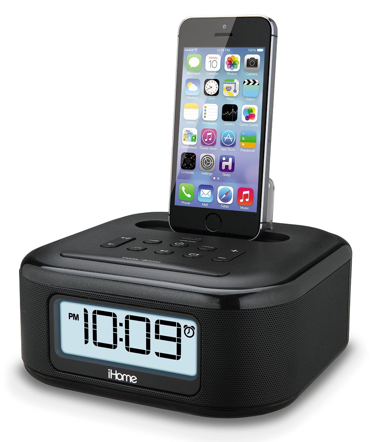 IHome Stereo FM Clock Radio with Lightning Dock To Charge/Play for