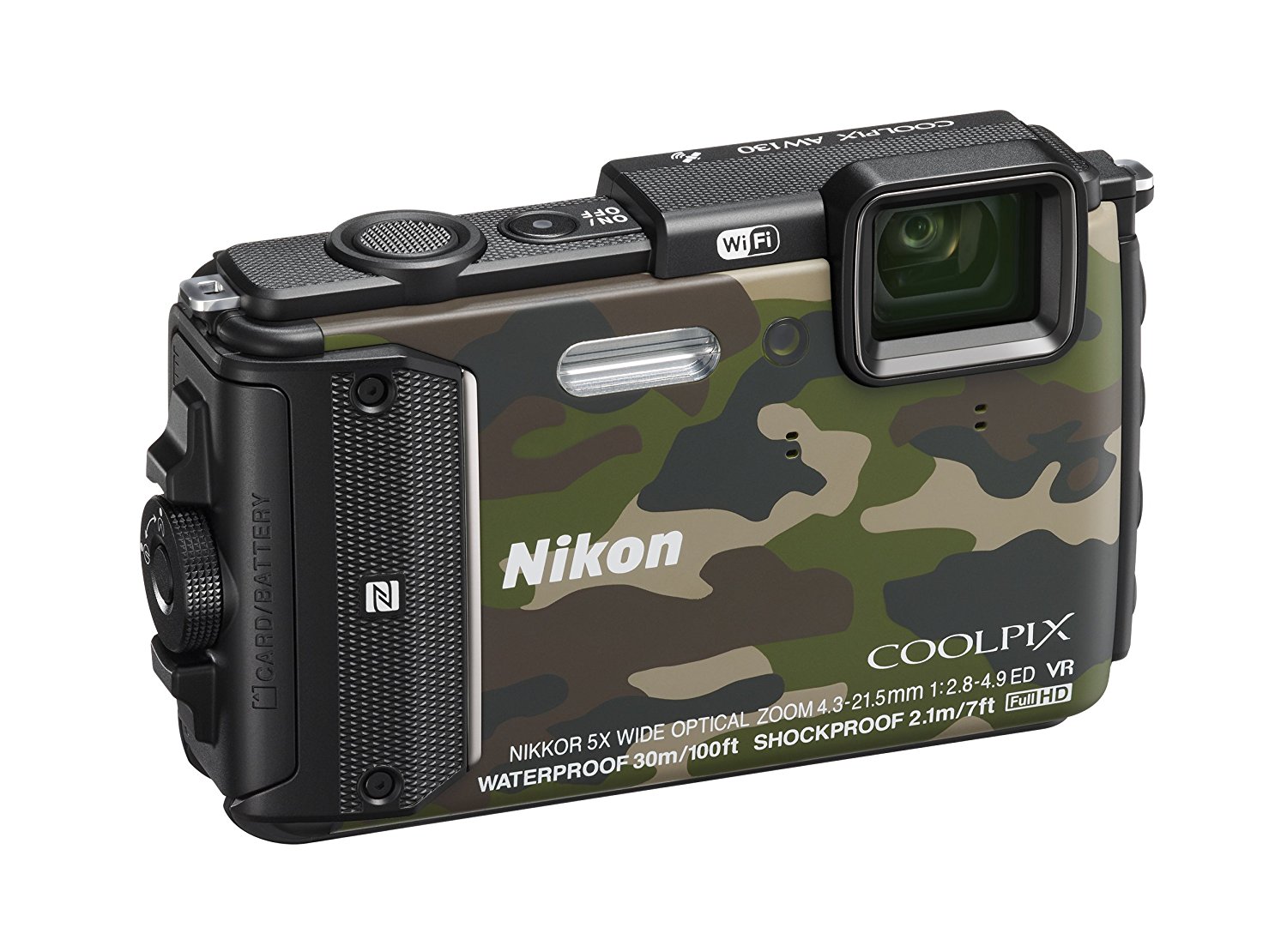 Nikon digital camera COOLPIX AW130 camouflage green [International Version, No Warranty] free