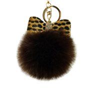 AutumnFall&reg; Fluffy Faux Rabbit Fur Ball Charm Car Keychain Handbag Key Ring (# 14) N12